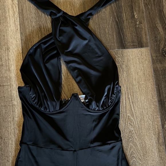 Bebe Tie Front Halter Black Jumpsuit 🌹🌹 - Picture 7 of 16